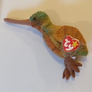Ty Beanie Baby Brown and Green Bird Plush